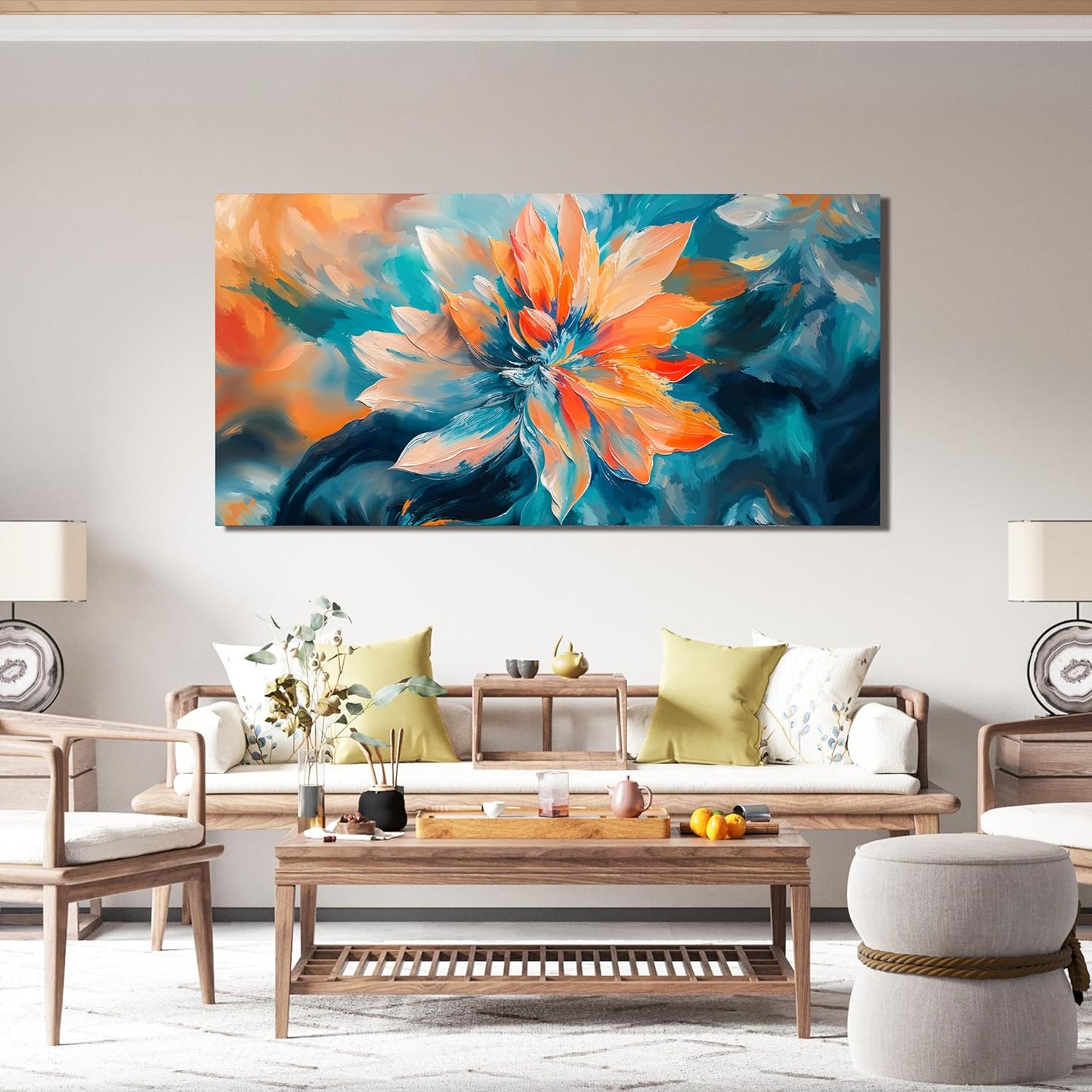 KUPTEU Canvas Wall Art Decor Wal Art Pictures for Living Room Colorful Flowers Wall Art Prints Decorations Canvas Art Wall Decor Artwork for Walls Bedroom Office Home Aesthetic Decor 20" X 40"