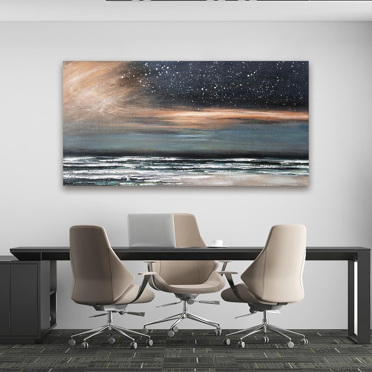 Canvas Wall Art for Living Room Artwork for Walls Canvas Modern Art Wall Decor Nature Starry Wall Art Decor Coastal Beach Wall Art Paintings Prints Art Work for Home Office Kitchen Wall Decor 24"X48"