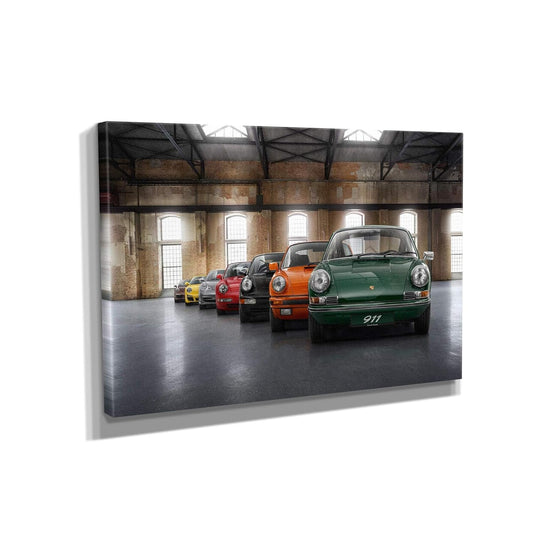Porsche Car 911 Color Revolution Canvas Art Print Picture Wall Home Decor - Various Sizes (36in x 24in Gallery Wrapped)