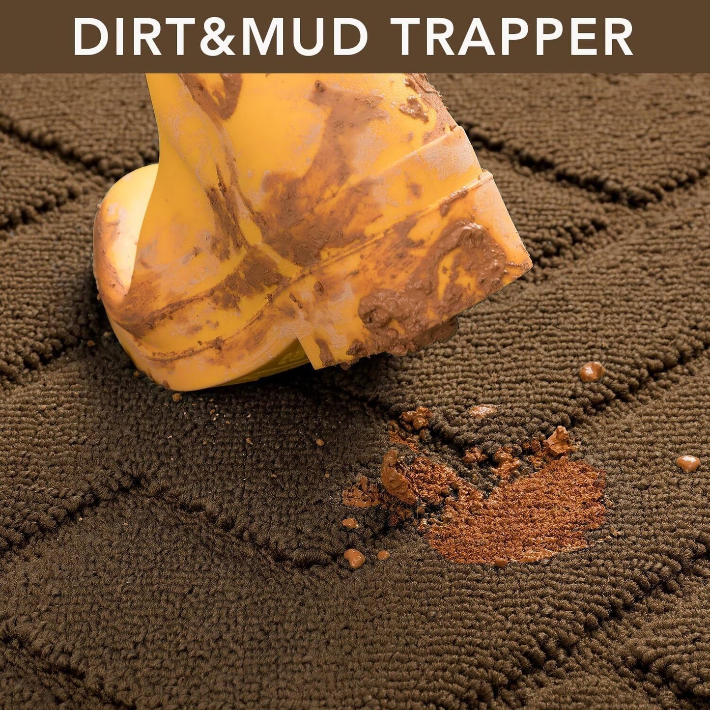 hicorfe Front Door Mat Outside Entrance,24"x35" Absorbent Muddy Dirt Resist Welcome Door Mats Outdoor Indoor,Stain and Fade Resistant,Non Slip Backing Entry Mat Doormat for Entryway (Dark Brown)