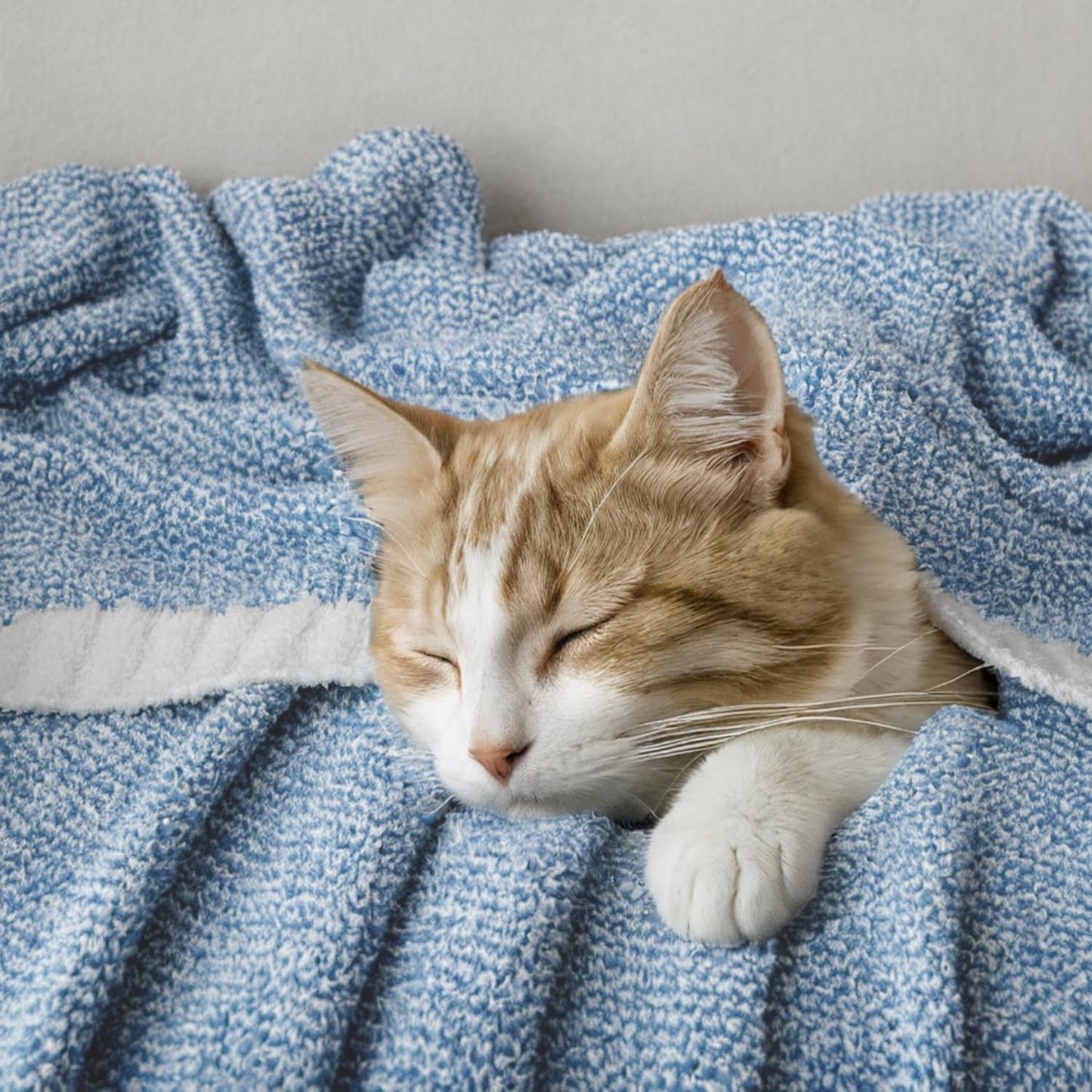 MIULEE Super Soft Throw Blanket for Couch, Blue Cozy Fluffy Warm Blankets Knit Throw Blankets for Sofa, Bed, Chair, Living Room, Camping, Picnic, 50 x 60 inch