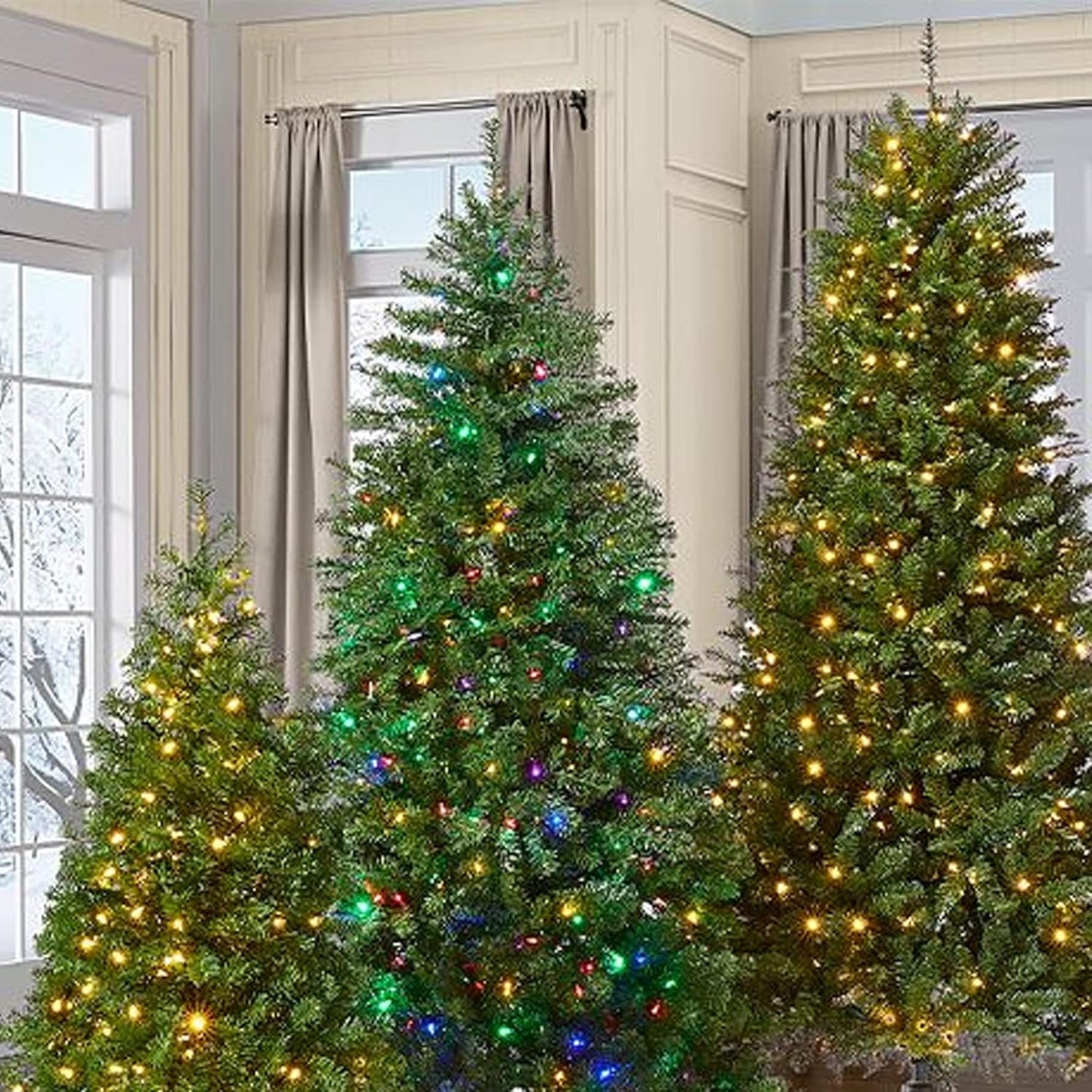 Dazzle Bright 100FT 300 LED Color Changing Christmas Lights, 2 in 1 Warm White & Multi Waterproof Christmas String Lights with Remote 11 Functions Christmas Decorations for Indoor Outdoor