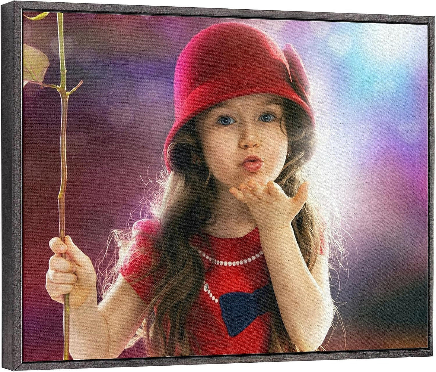 Personalized Custom Canvas Prints: Photo On Canvas (Black, 24x36) Transform Your Photos into Stunning Framed Wall Art Digitally Printed Photo To Canvas Ideal for Home Decor, Gifts Keepsakes.