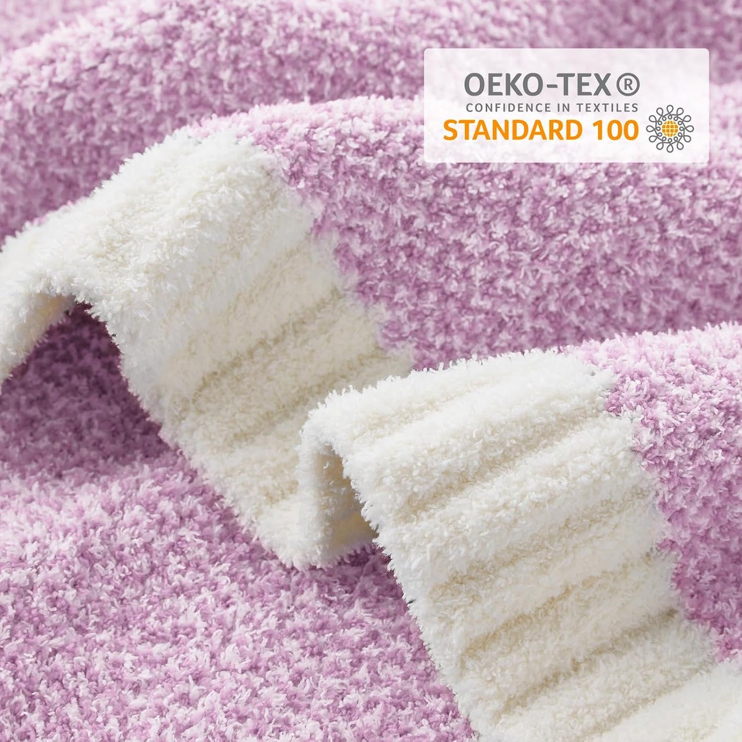 Snuggle Sac Lilac Throw Blanket for Couch, Super Soft Warm Blankets Cozy Knit Fuzzy Lightweight Throws for Sofa, Bed, Living Room, Heather Lilac, 50x70 inches