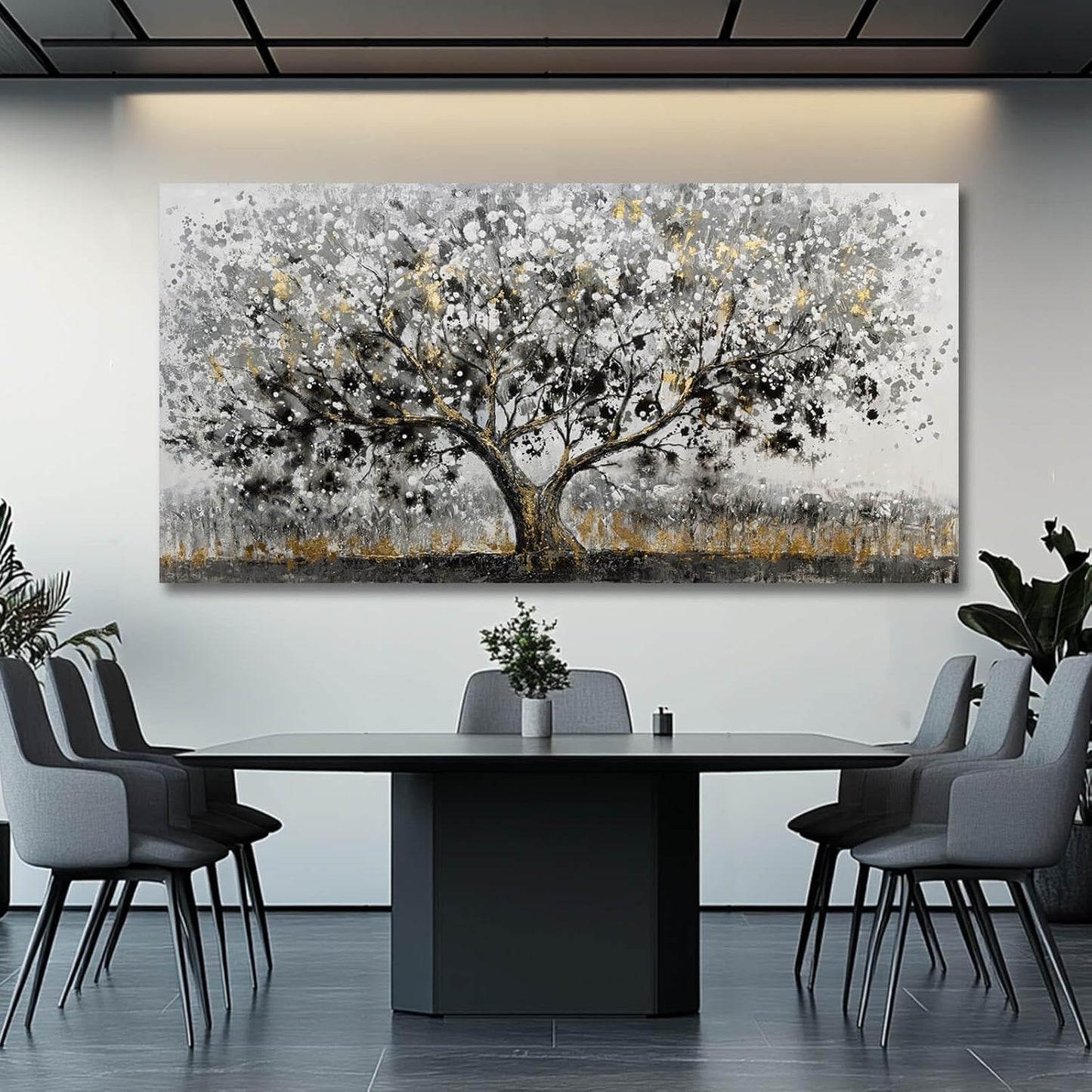 SDYA Tree Prints for Wall Decor Gold Large Paintings Vintage Home Decor 29"x58" Kitchen Pictures for Wall Artwork for Living Room