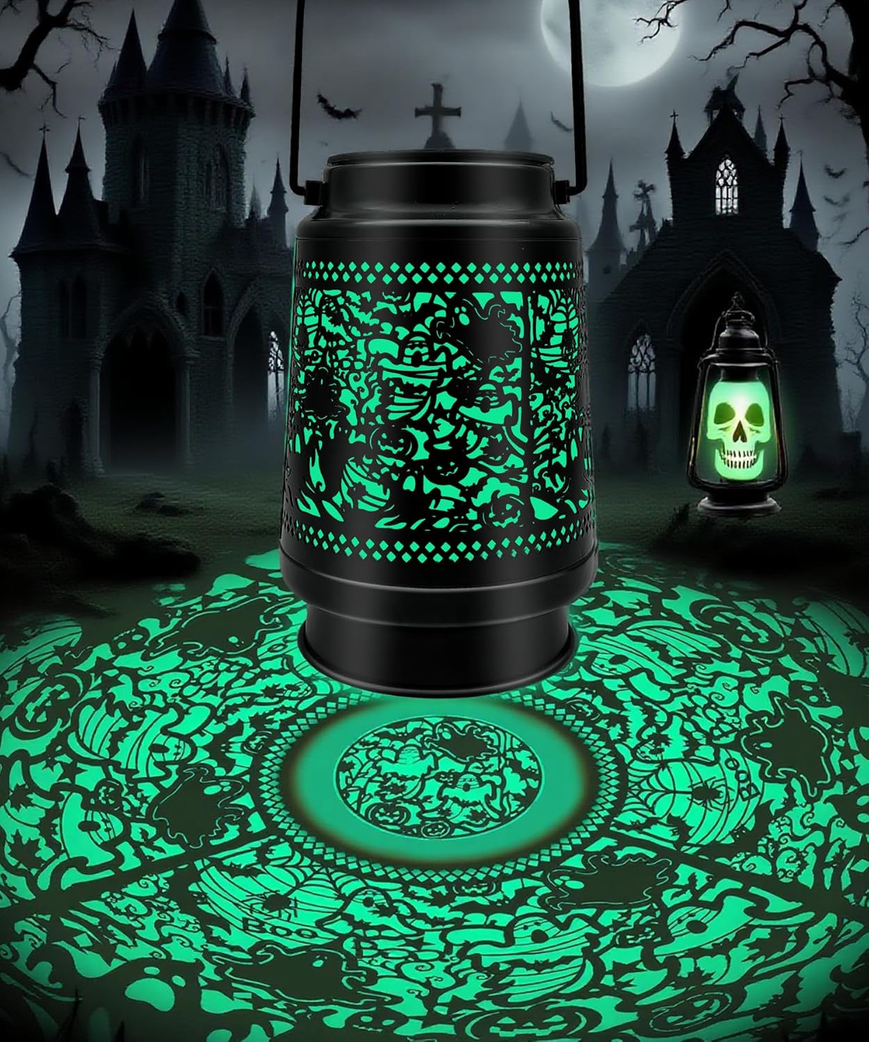 Halloween Decor Solar Lanterns Outdoor Waterproof Halloween Decorations Scary Ghost Spooky Lights for Garden, Patio, Yard, Lawn Porch Hanging Solar Lights Unique Gifts for Outdoor Decor
