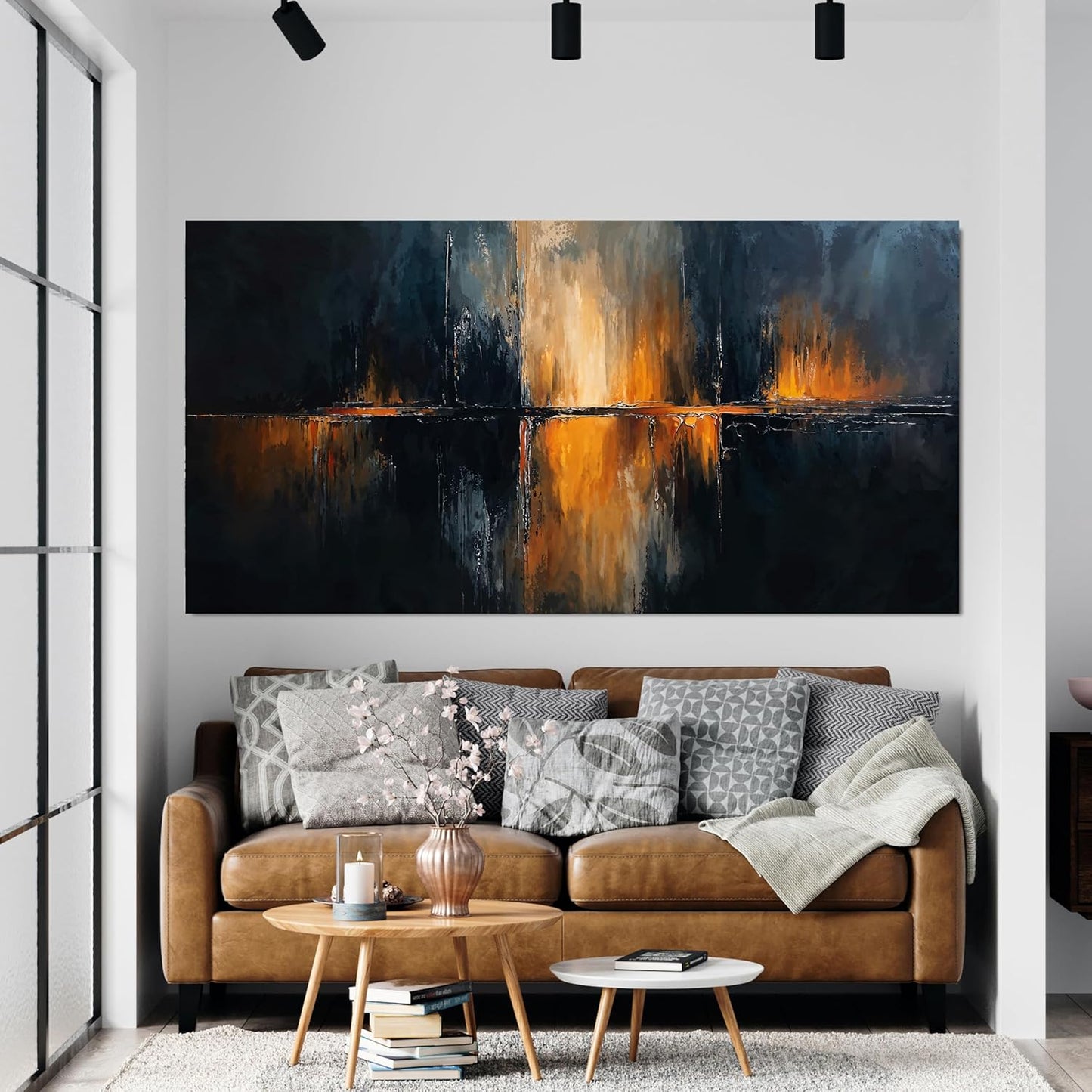 Canvas Wall Art Decor Modern Black Wall Art Prints Abstract Gold Wall Art Decorations Art Work for Wall Decor Wall Art Pictures for living Room Abstract Artwork for Walls Home Office Decor 20" X 40"