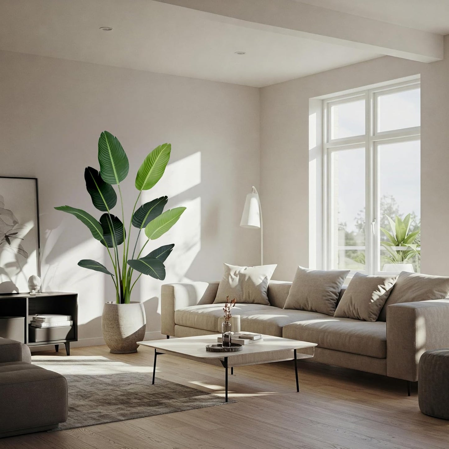 Worth Garden 59in Artificial Bird of Paradise Plant 4.9ft, Large Faux Tropical Tree for Office and Home, Lifelike Greenery for Indoor and Outdoor Spaces