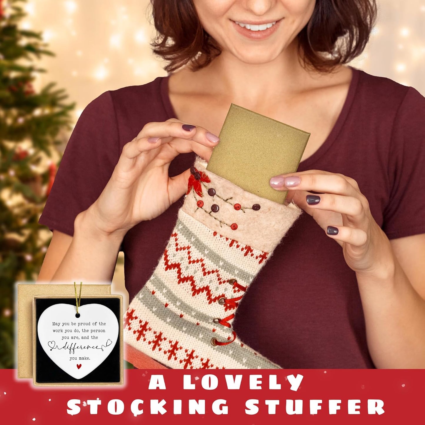 Nurse Gifts for Women - Nurses Week Gifts - Nurse Christmas Ornament - Nurses Rn Practitioner Gift for Women - Birthday, Appreciation, Graduation, Thank You Nursing Gift - Ceramic Ornament