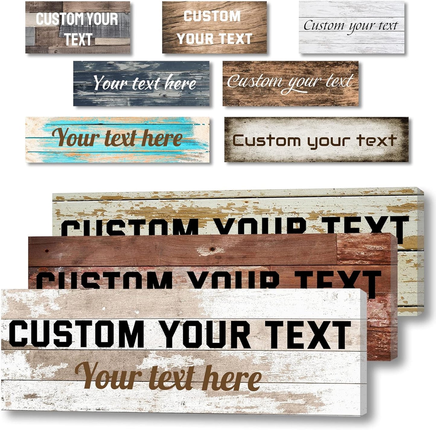 LZIMU Custom Signs for Wall Personalized Canvas Prints Sign with Your Text Customized Family Sign Wall Art for Rustic Farmhouse Home Decor (10"x20")