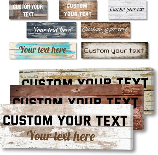 LZIMU Custom Signs for Wall Personalized Canvas Prints Sign with Your Text Customized Family Sign Wall Art for Rustic Farmhouse Home Decor (5"x10")