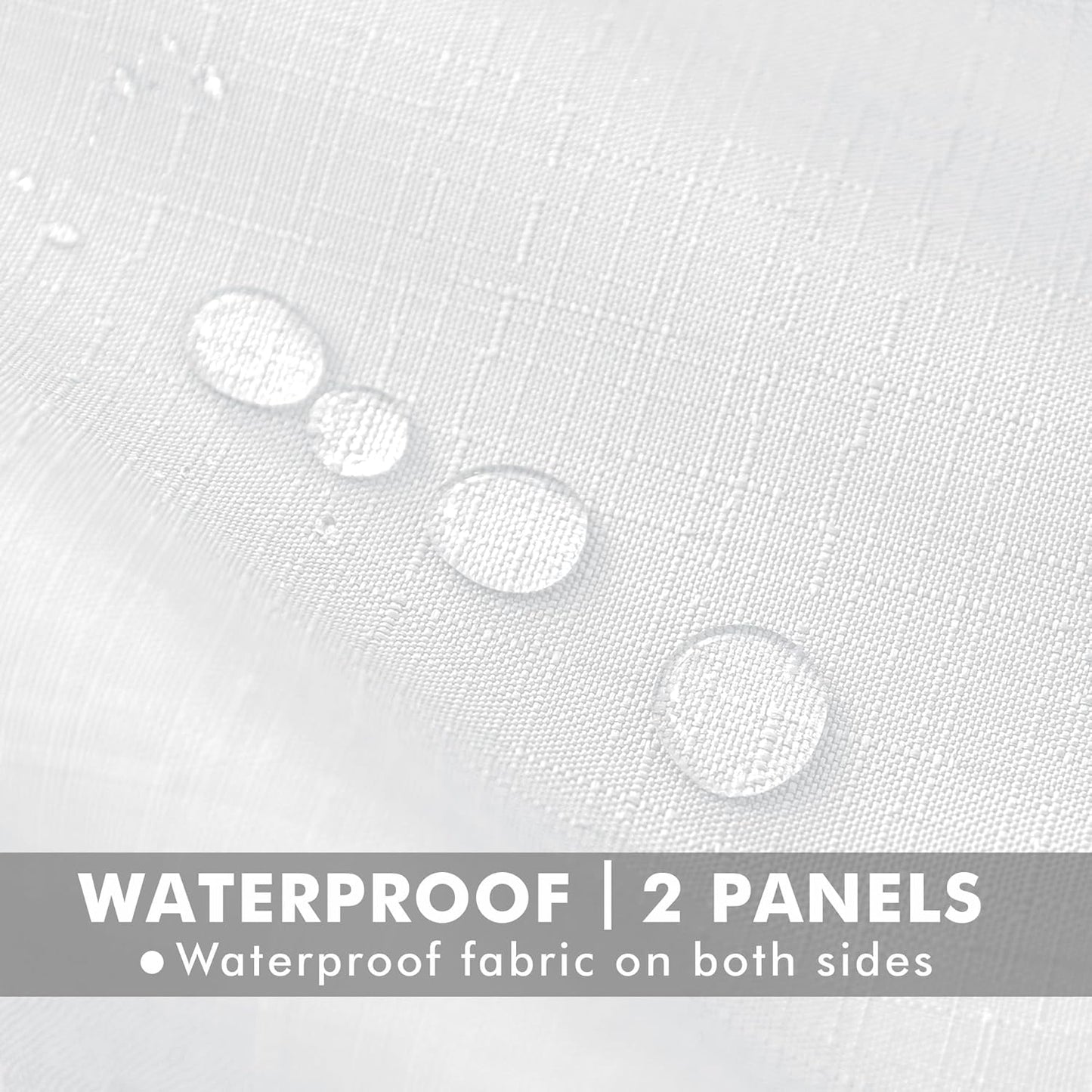 HolidayIdeas 4 Panels Outdoor Curtains for Patio Waterproof White Linen Curtains 95 Inch Length-Indoor/Outside Curtains Weatherproof, Privacy for Pergola, Porch, Gazebo-54 Wide x 95" Long