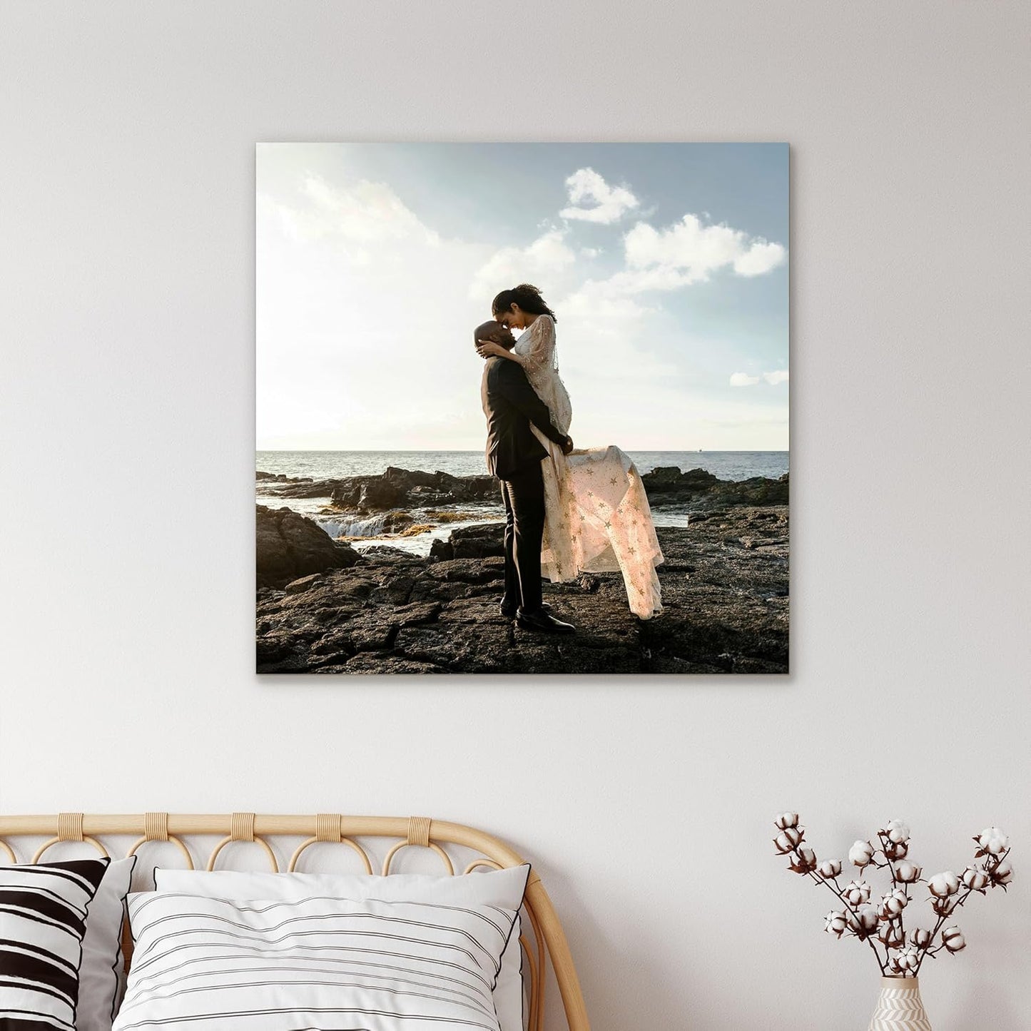 Tapuayts Personalized Custom Canvas Poster: Upload Your Image/Photo for Custom Photo-to-Poster Printing, Quality Wall Art Print (16" X 16")