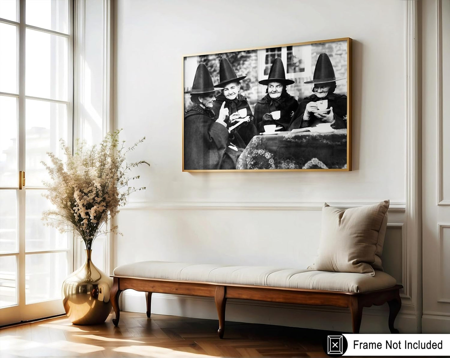 Poster Master Vintage Witches Tea Party Poster - Retro Witchcraft Print - Halloween Art - Gift for Men & Women - Funny Gothic Decor for Living Room, Bedroom, Kitchen or Dorm - 11x14 UNFRAMED Wall Art