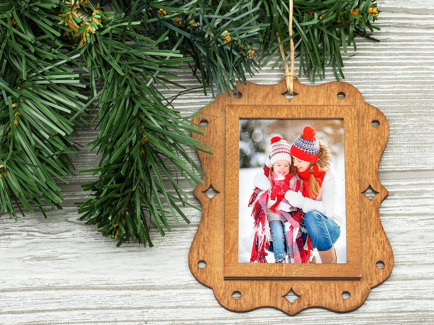 Wood Rectangle 2" x 3" Photo Ornaments - Pack of 10