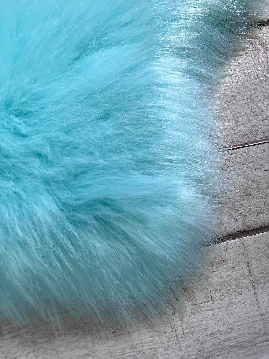 LAMBZY Faux Sheepskin Super Soft Hypoallergenic Free Shape Silky Shag Rug, Luxury Shaggy Plush Carpet for Bedrooms Living Kids Room Sofa Rugs (Blue, Double 2'x6')