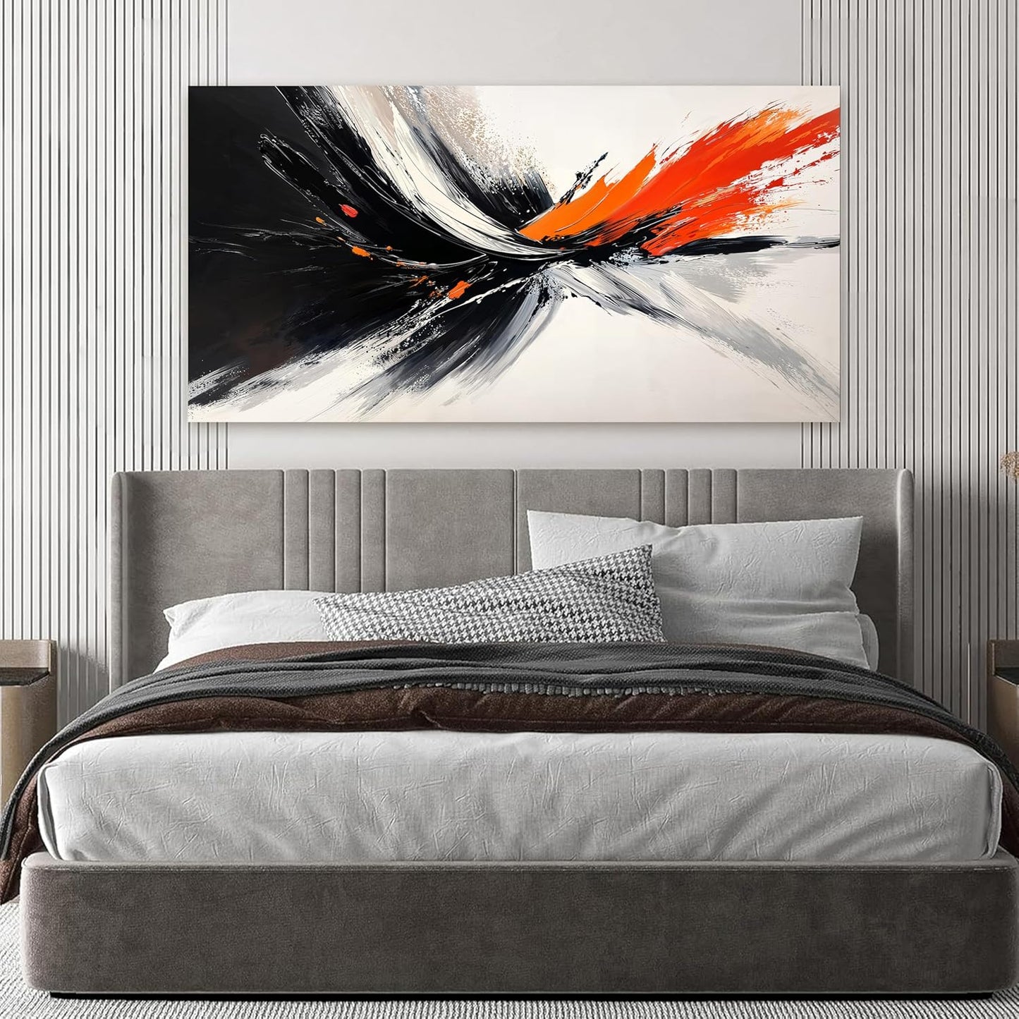 AIXMGSJS Canvas Abstract Wall Art Decor Modern Black and White Wall Art Prints Canvas Art Wall Decor Wall Art Pictures for Living Room Abstract Artwork for Walls Bedroom Office Decor 20" X 40"