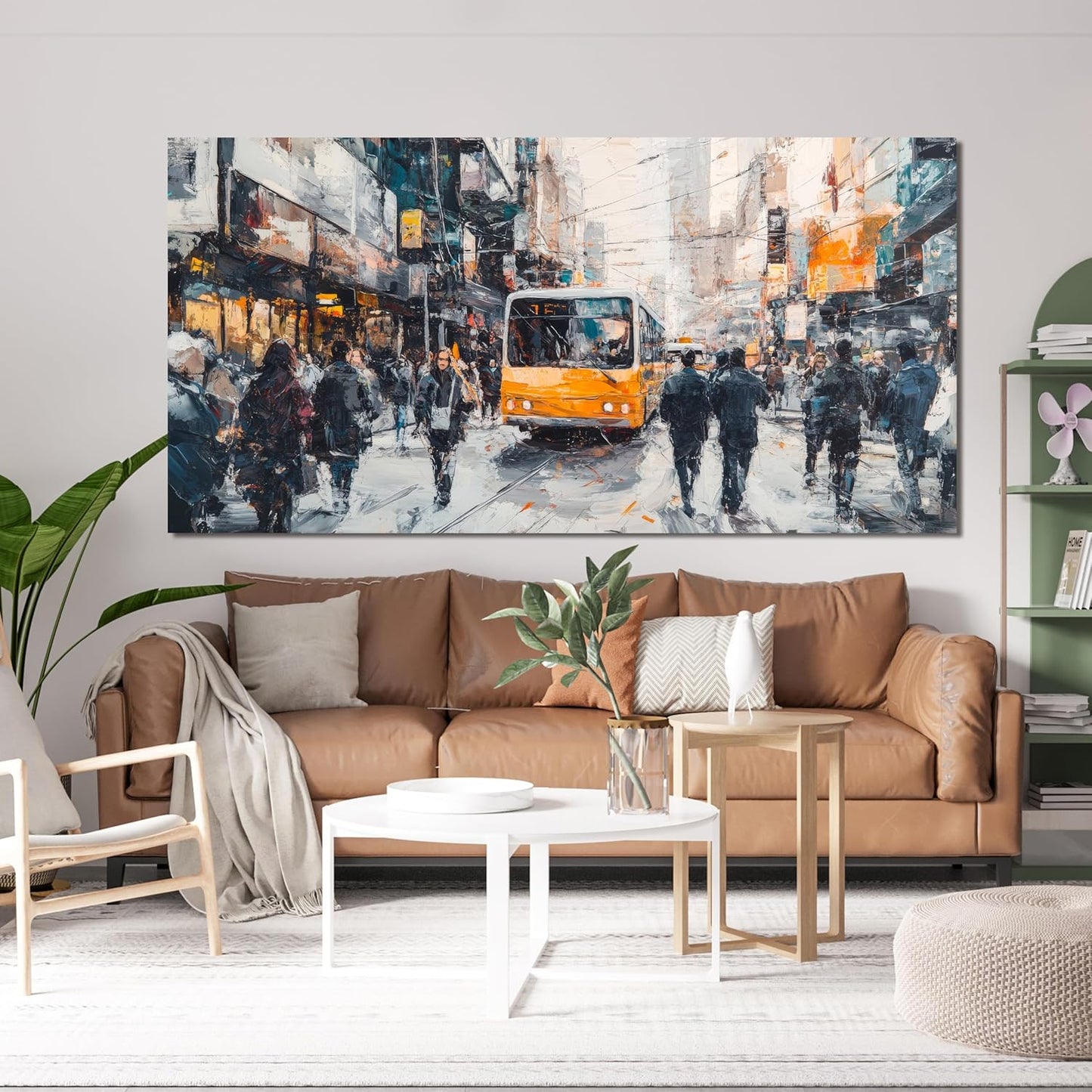 AIXMGSJS Canvas Wall Art Decor Large Wall Art for Living Room Modern Large Wall Art Prints Abstract Canvas Art Wall Decor City Life Pictures Decorations Artwork for Walls Home Office Decor 24" X 48"