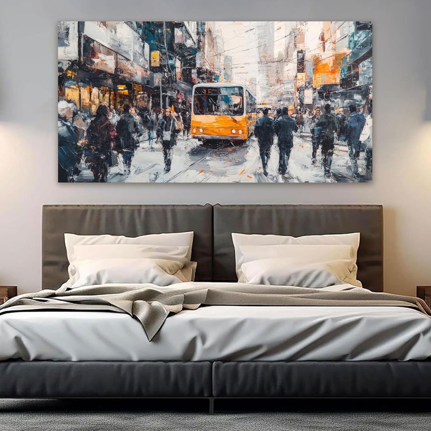 AIXMGSJS Canvas Wall Art Decor Large Wall Art for Living Room Modern Large Wall Art Prints Abstract Canvas Art Wall Decor City Life Pictures Decorations Artwork for Walls Home Office Decor 24" X 48"