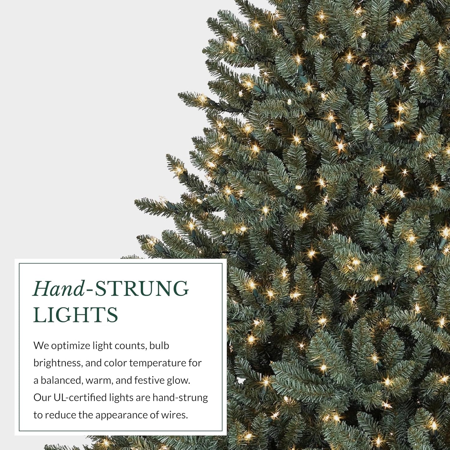 Balsam Hill 6.5ft Pre-Lit Classic Blue Spruce - Artificial Christmas Tree with 2144+ Tips, 700 Clear Incandescent Lights, Easy Plug System, Premium Stand & Storage Bag for Indoor Holiday Decorating