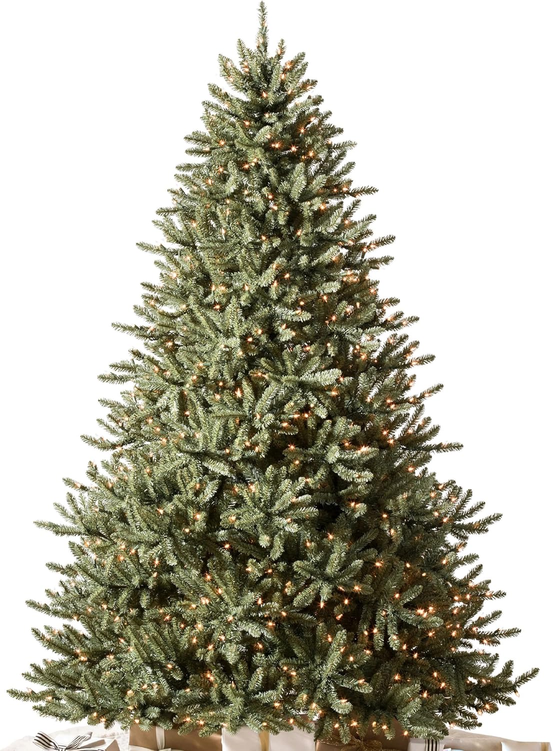 Balsam Hill 5.5ft Pre-Lit Classic Blue Spruce - Artificial Christmas Tree with 400 Clear Incandescent Lights, Easy Plug Technology, Premium Stand & Storage Bag for Indoor Holiday Decorating