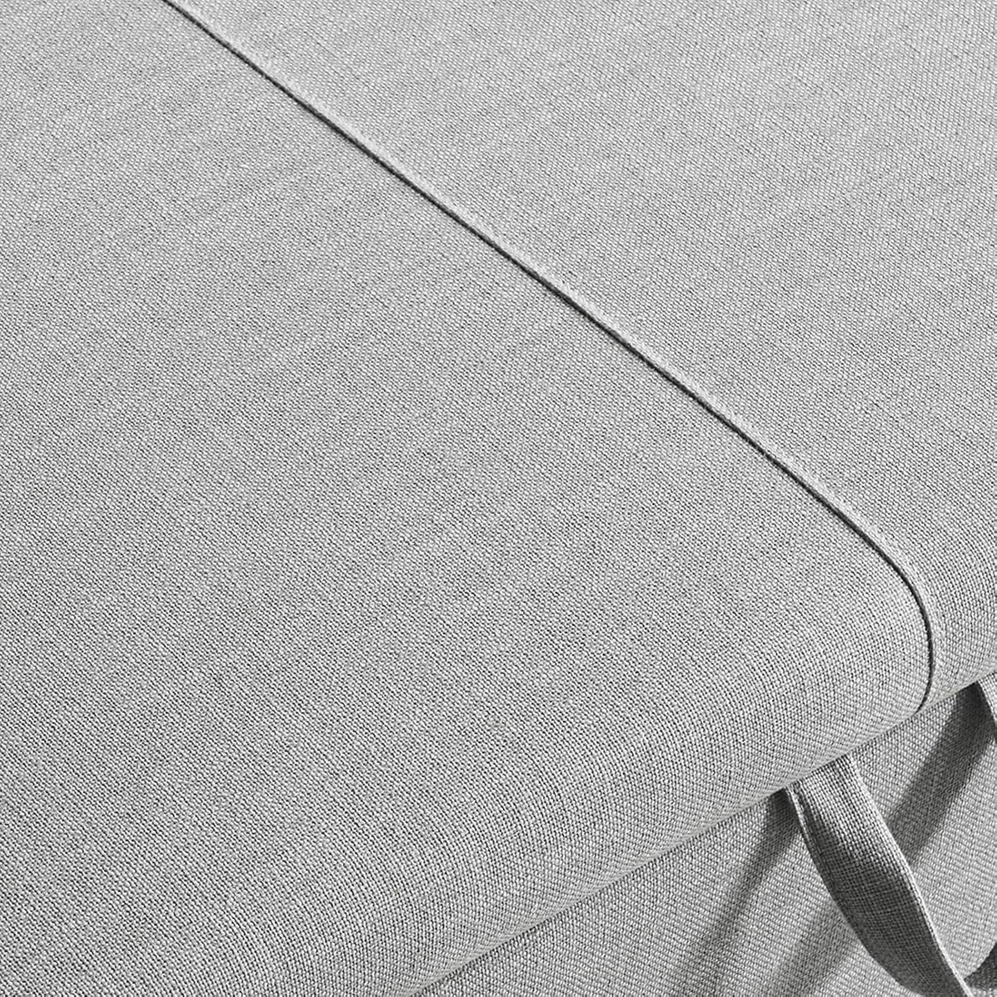 Furniliving 51.75" Storage Ottoman Bench for Living Room, Modern Bedroom Bench with Rolled Arm Upholstered End of Bed Bench Shoe Storage Bench Indoor Bench with Wood Legs Entryway Bench,Grey, Linen