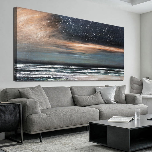 Large Canvas Wall Art for Living Room Artwork for Walls Canvas Art Wall Decor Nature Landscap Starry Wall Art Decor Coastal Beach Wall Art Prints Art Work for Home Office Kitchen Wall Decor 29" X 58"