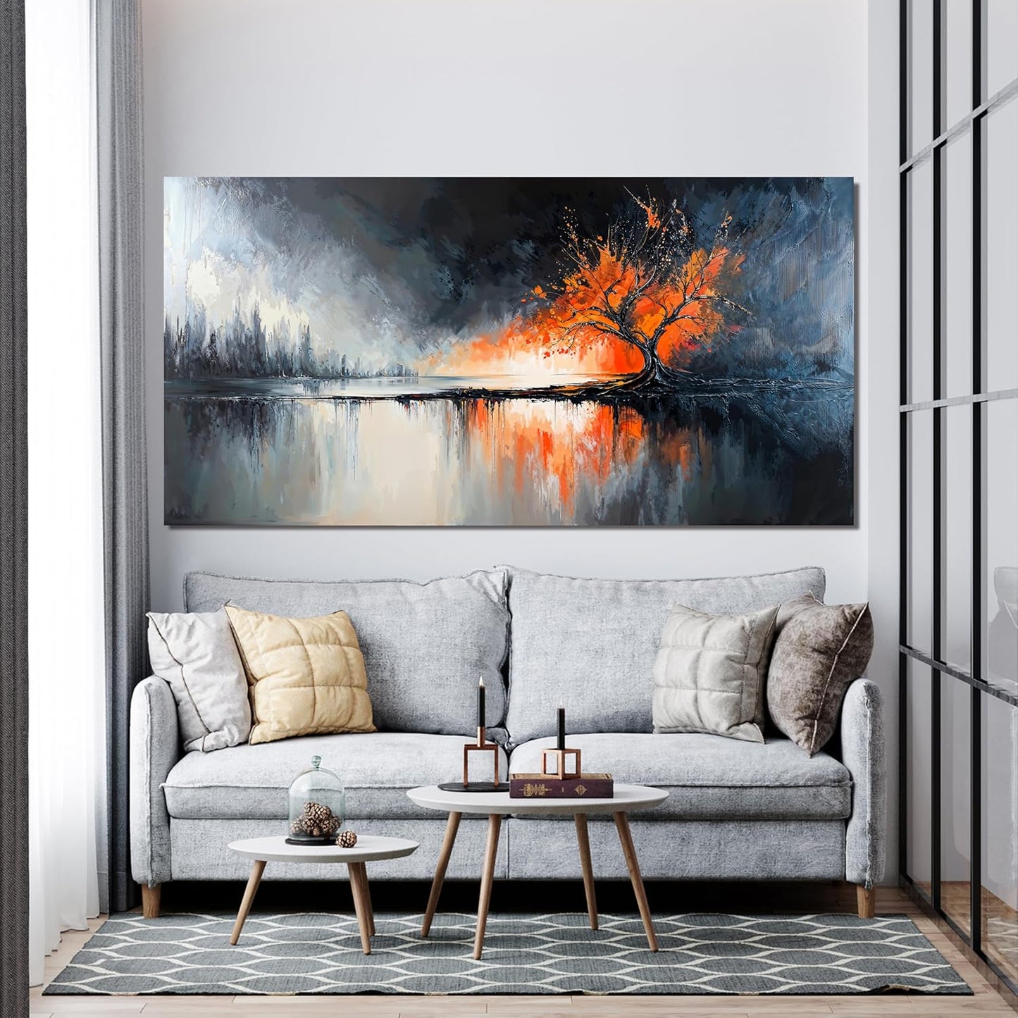 Canvas Wall Art Decor Large Black and White Wall Art Prints Modern Tree of Life Wall Art Abstract Canvas Art Wall Decor Wall Art Pictures for Living Room Artwork for Walls Home Office Decor 24" X 48"