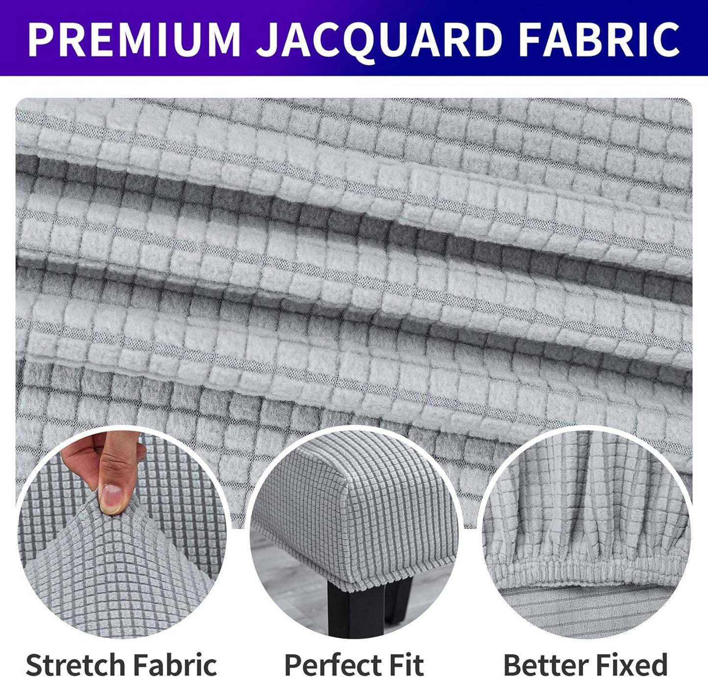 Howhic Stretch Chair Covers for Dining Room Set of 8, Removable Washable Dining Room Chair Covers, Dining Chair Slipcovers Seat Protector, Great Decor for Home and Banquet (Silver, 8 Pack)