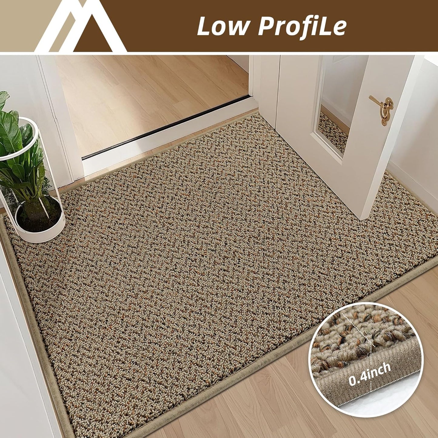 COSY HOMEER-Door-Mat 20" x 32" Non Slip Absorbent Entryway Rugs Dirt Trapper Doormats Washable Entrance Mats Low Pile Welcome Floor Mat for Front Back Door and Entry Mats,Taupe