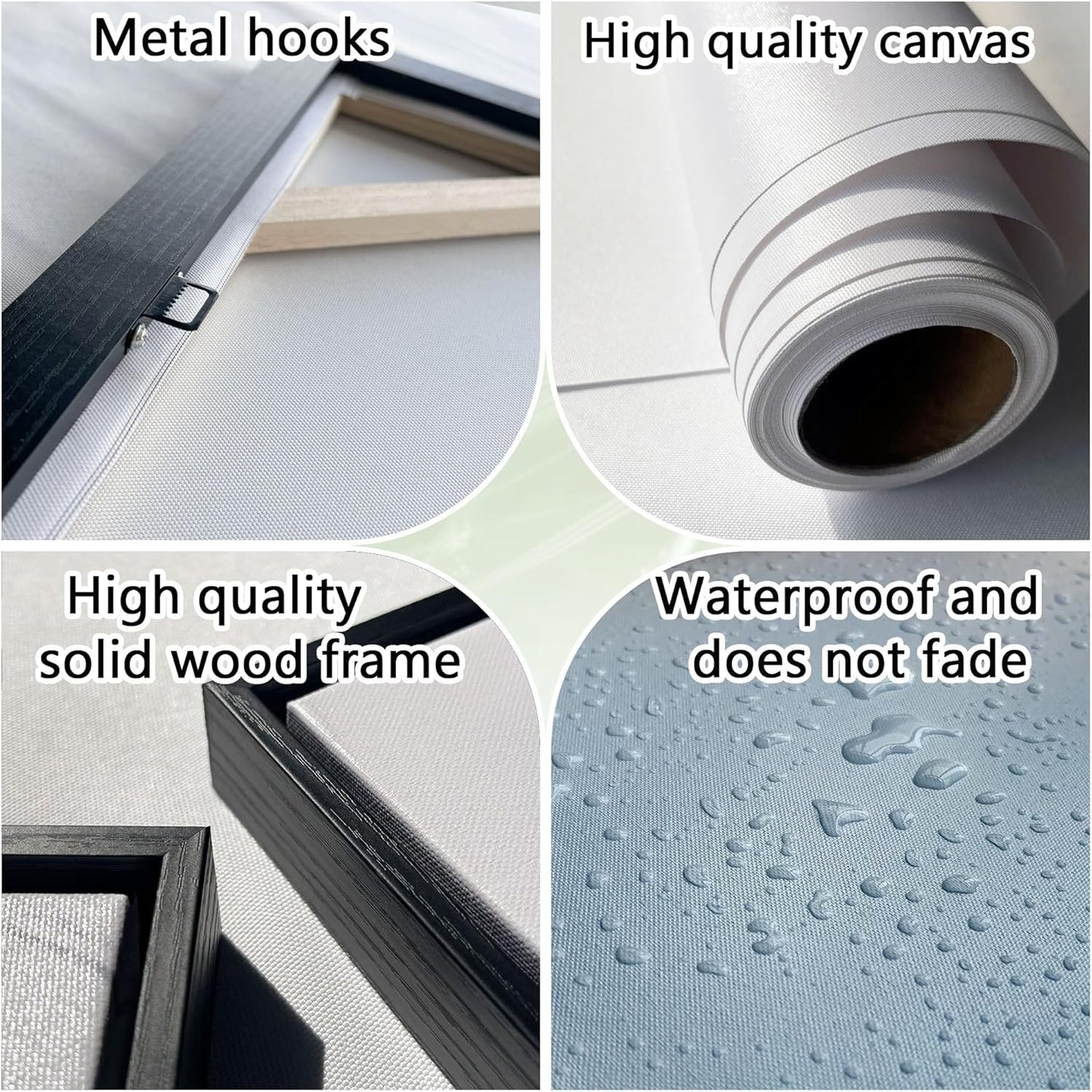 QZQCBLC Large Wall Art Bedroom, Black and White Sea Beach Canvas Wall Pictures, Waves Moon Starry Clouds Coast Paintings Artwork for Living room Home Office Artwork Framed Decor 29x58 IN