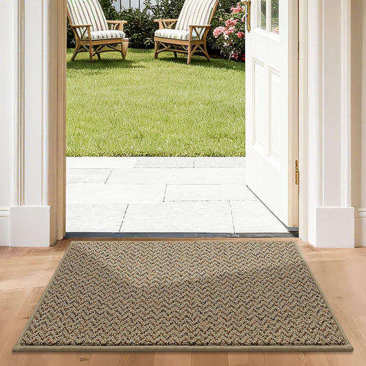 COSY HOMEER-Door-Mat 24"x36" Non Slip Absorbent Entryway Rugs Dirt Trapper Doormats Washable Entrance Mats Low Pile Welcome Floor Mat for Front Back Door and Entry Mats,Taupe