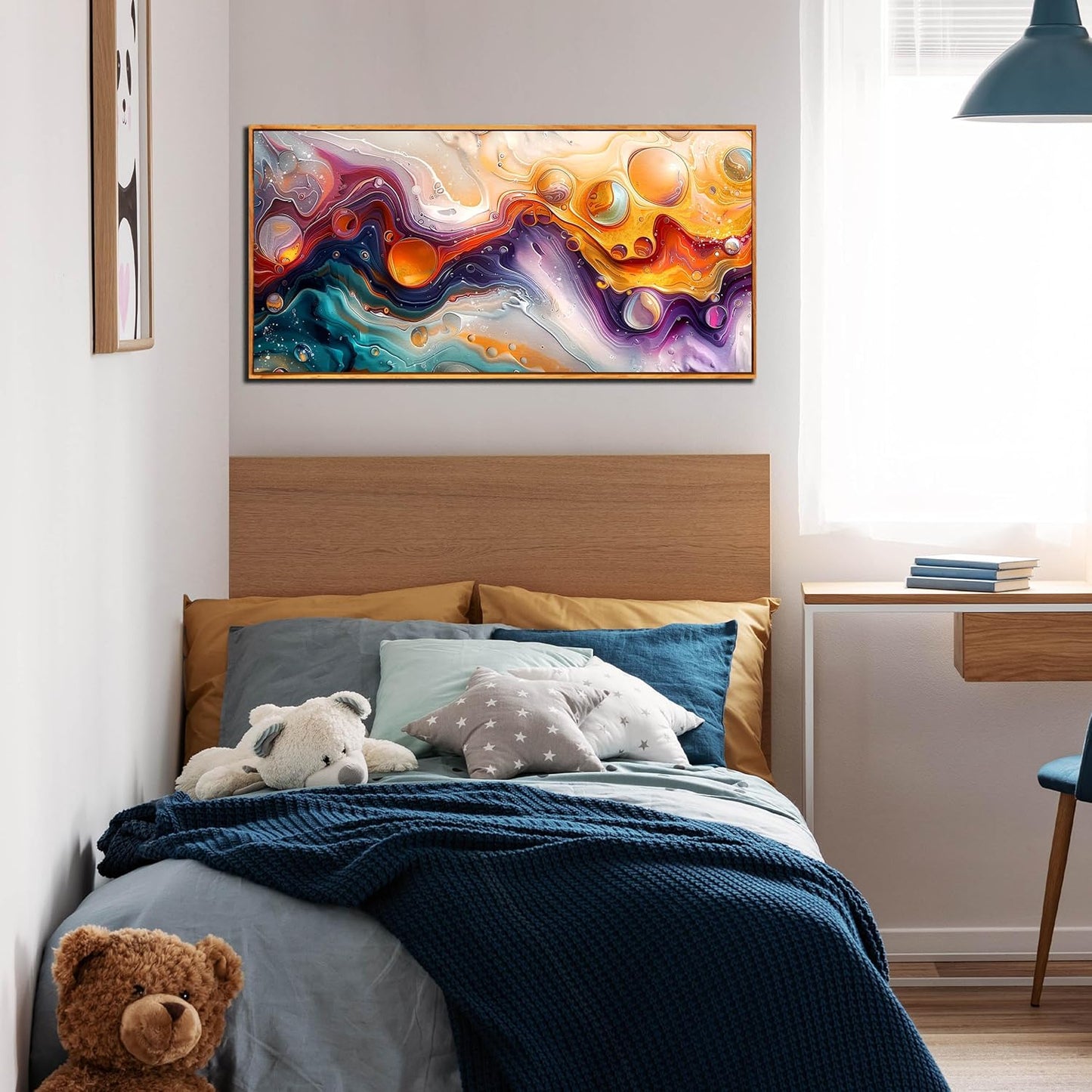 ZHAOSHOP Abstract Colorful Canvas Wall Art for Living Room - Modern Picture Wall Art for Office - Frames Wall Art for Bedroom Size 20" x 40"