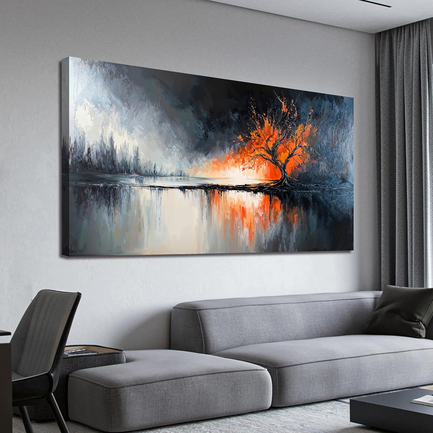 Canvas Wall Art Decor Large Black and White Wall Art Prints Modern Tree of Life Wall Art Abstract Canvas Art Wall Decor Wall Art Pictures for Living Room Artwork for Walls Home Office Decor 24" X 48"