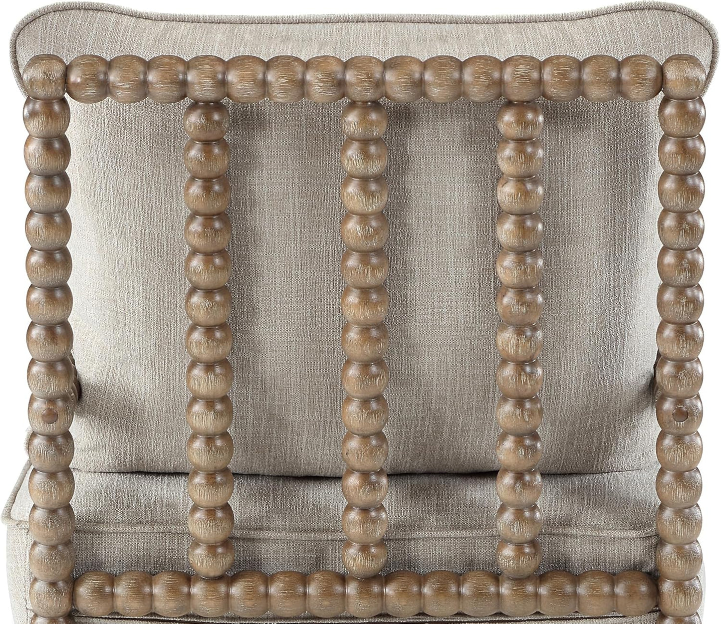 DUHOME Linen Fabric Spindle Accent Chairs Set of 2,Spool Chairs with High Resilience Spring Cushion and Armrest Pads, Leisure Armchair for Living Room Bedroom Farmhouse Home Office Belcony