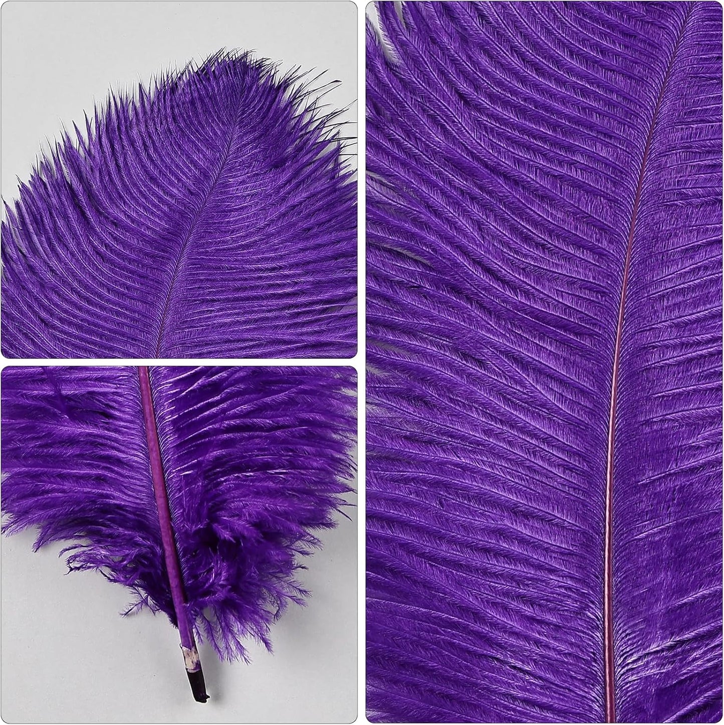 THARAHT Purple Ostrich Feathers 12pcs Natural Bulk 8-10Inch 20cm-25cm for Crafts Wedding Party Centerpieces Halloween and Home Decoration Feather