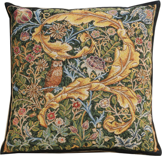 Charlotte Home Furnishings Throw Pillow Covers, Decorative Boho Pillow Covers for Couch, Living Room, Black Owl Square Cushion Cases 18x18 in, European Cotton Jacquard Woven for Cozy Bedroom Decor