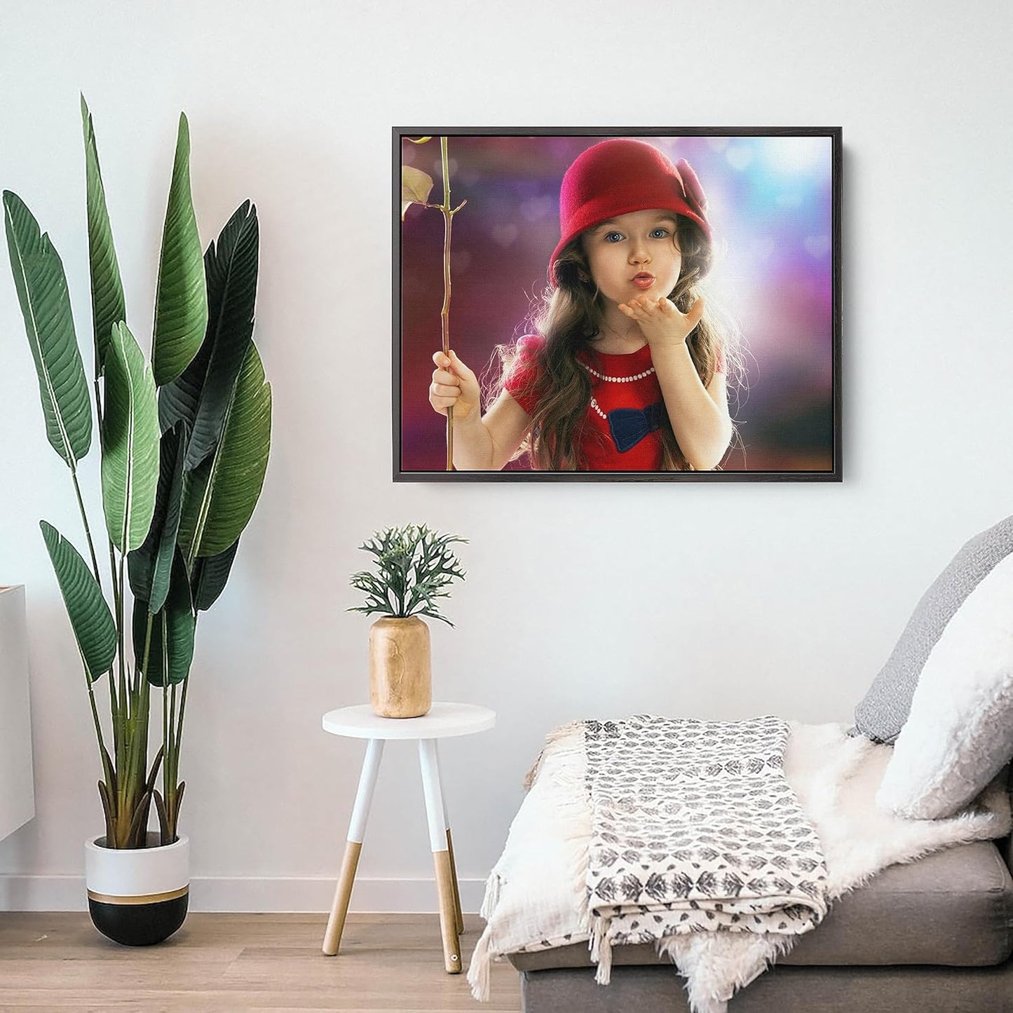 Personalized Custom Canvas Prints: Photo On Canvas (Black, 8x8) Transform Your Photos into Stunning Framed Wall Art Digitally Printed Photo To Canvas Ideal for Home Decor, Gifts Keepsakes.