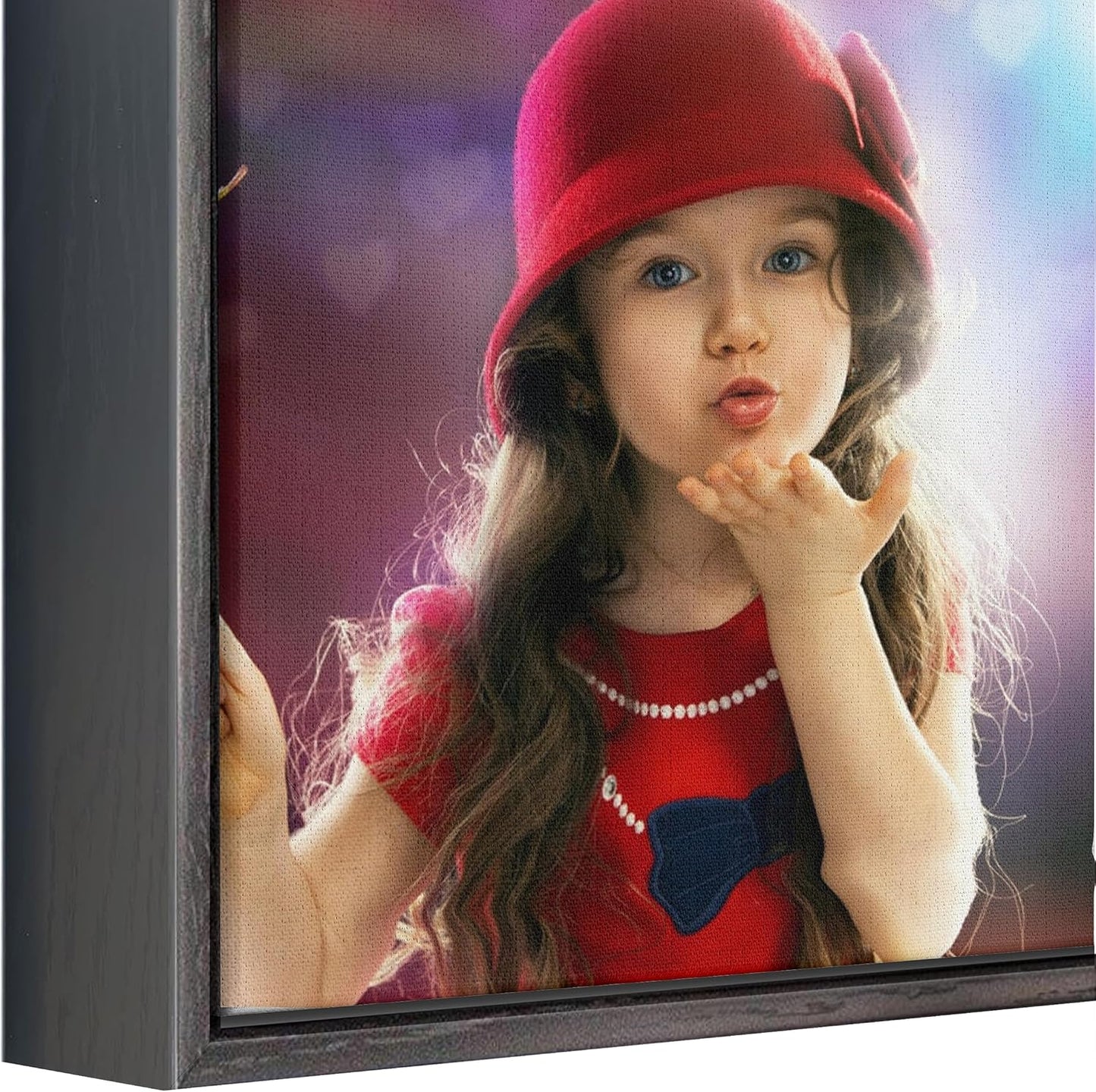 Personalized Custom Canvas Prints: Photo On Canvas (Black 24X24) Transform Your Photos into Stunning Framed Wall Art Digitally Printed Photo To Canvas Ideal for Home Decor, Gifts Keepsakes.