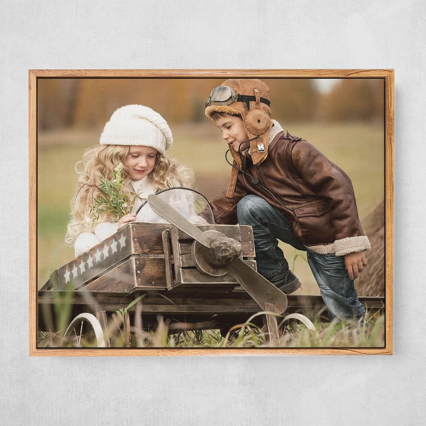 Personalized Custom Canvas Prints: Photo On Canvas (Light Brown, 24X32) Transform Your Photos into Stunning Framed Wall Art Digitally Printed Photo To Canvas Ideal for Home Decor, Gifts Keepsakes.