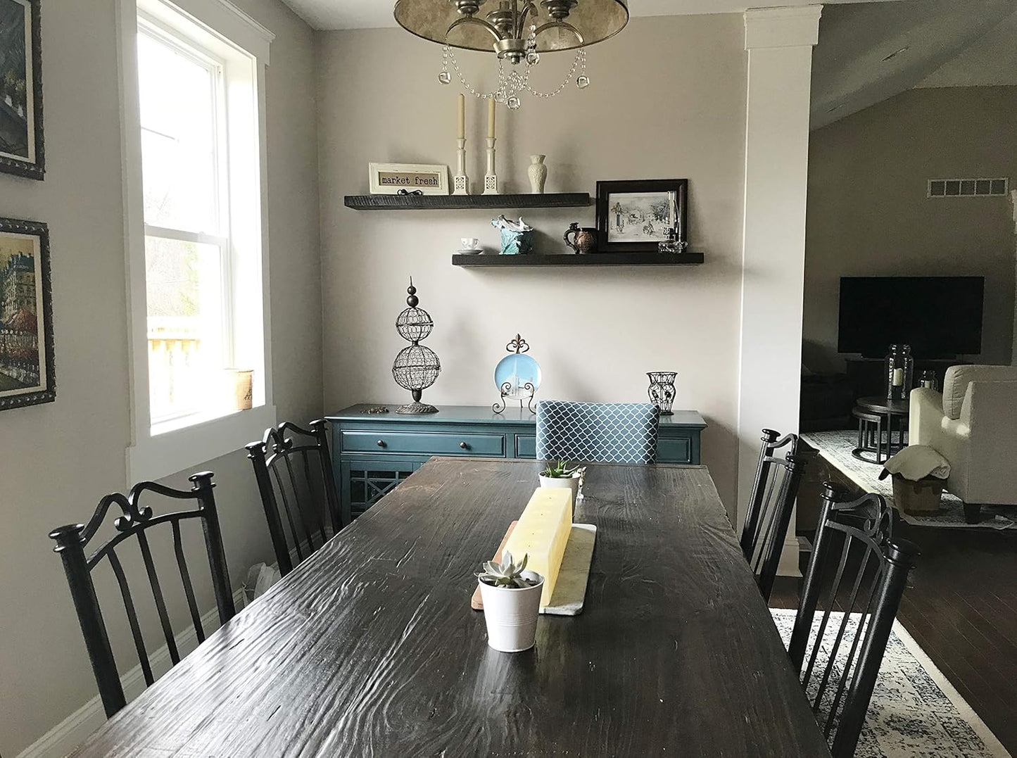 joelsantiques 30 Inch Wooden Floating Shelves for Wall - 30x6x2 in - Made of Natural Wood - Long Heavy Duty Rustic Wall Shelves for Bedroom - Perfect for Living Room, Kitchen - Mocha