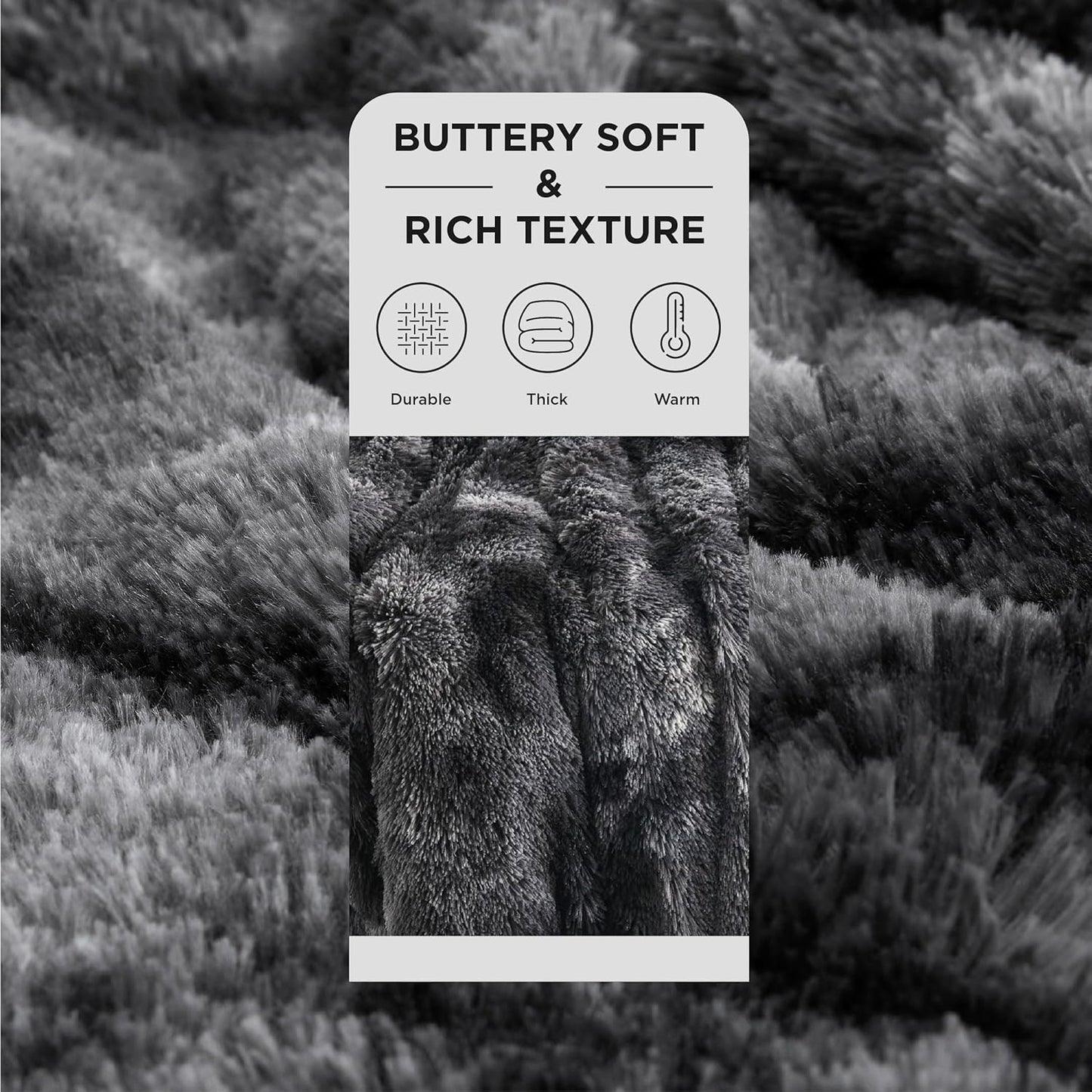 Bedsure GentleSoft Fluffy Tie Dye Black Blankets Queen Size for Bed, Thick Sherpa Faux Fur Fleece Fuzzy Plush Winter Warm Soft Queen Blankets, Black Bedroom Decor Cozy Gifts for Women Men, 90x90