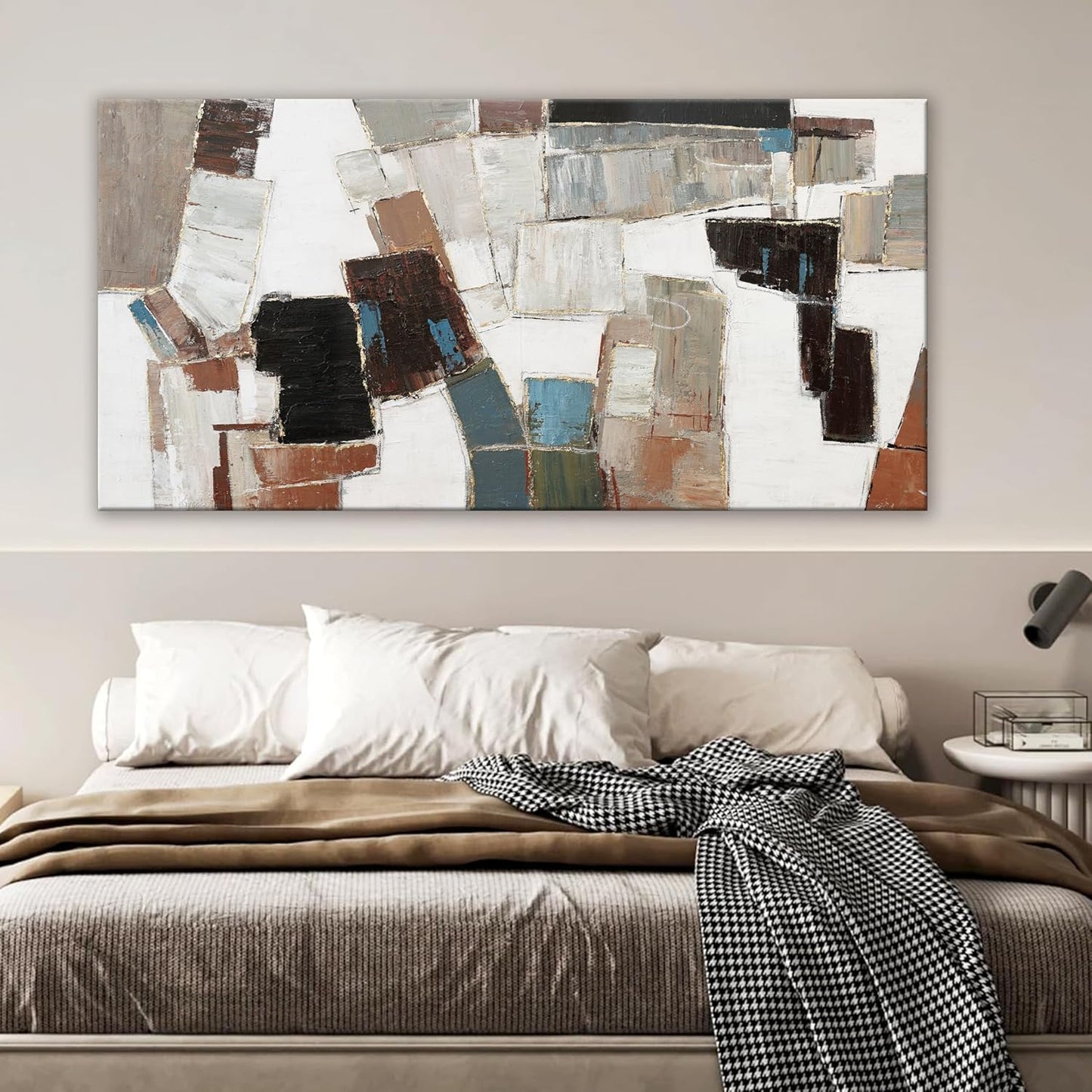 Abstract Wall Art Large Canvas Wall Art Decor Modern Wall Art Decor Minimalist Geometric Line Wall Decor Artwork for Walls Textured Wall Art Prints For Room Living Room Bedroom Office Wall Decor 29"X58"