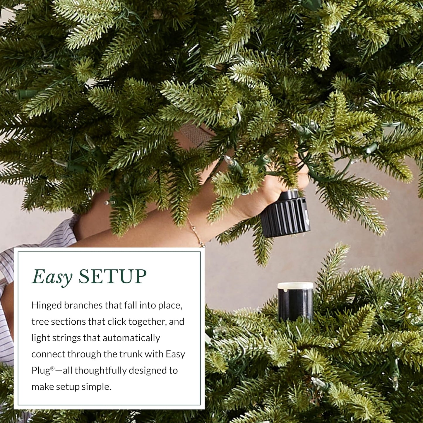 Balsam Hill 7.5 ft Pre-Lit Classic Blue Spruce - Artificial Christmas Tree with 540 Twinkly Lights, Easy Plug Technology, Premium Stand & Storage Bag for Indoor Holiday Decorating
