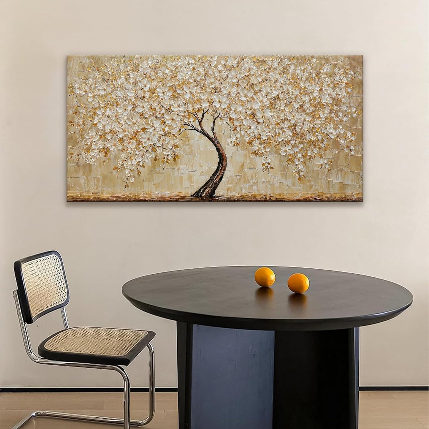 TAIJXAGSG Botanical Wall Art Gold Tree Flower Abstract Wall Decor Modern Canvas Art Wall Decor Print Abstract Paintings Pictures For Bedroom Bathroom Office Home Artwork Can Be Hung Directly 20"X 40"