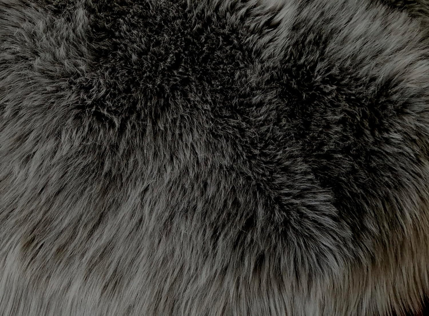 LAMBZY Faux Sheepskin Super Soft Hypoallergenic Free Shape Silky Shag Rug, Luxury Shaggy Plush Carpet for Bedrooms Living Kids Room Sofa Rugs (Dark Grey, Single and a Half 2'x4')