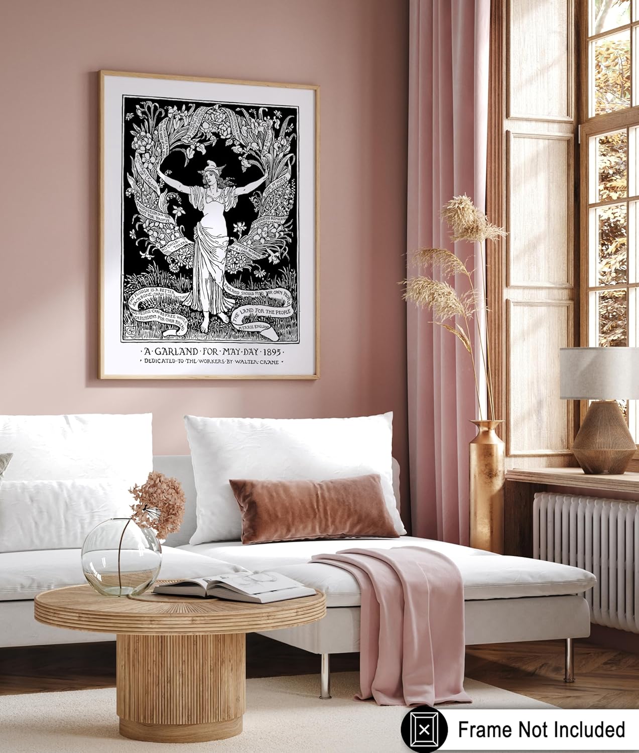 Poster Master Vintage Walter Crane Poster - Retro A Garland for May Day Print - Socialist Art - Gift for Him, Her, Men, Women - Wall Decor for Home, Office, Living Room, 24x32 Unframed Wall Art