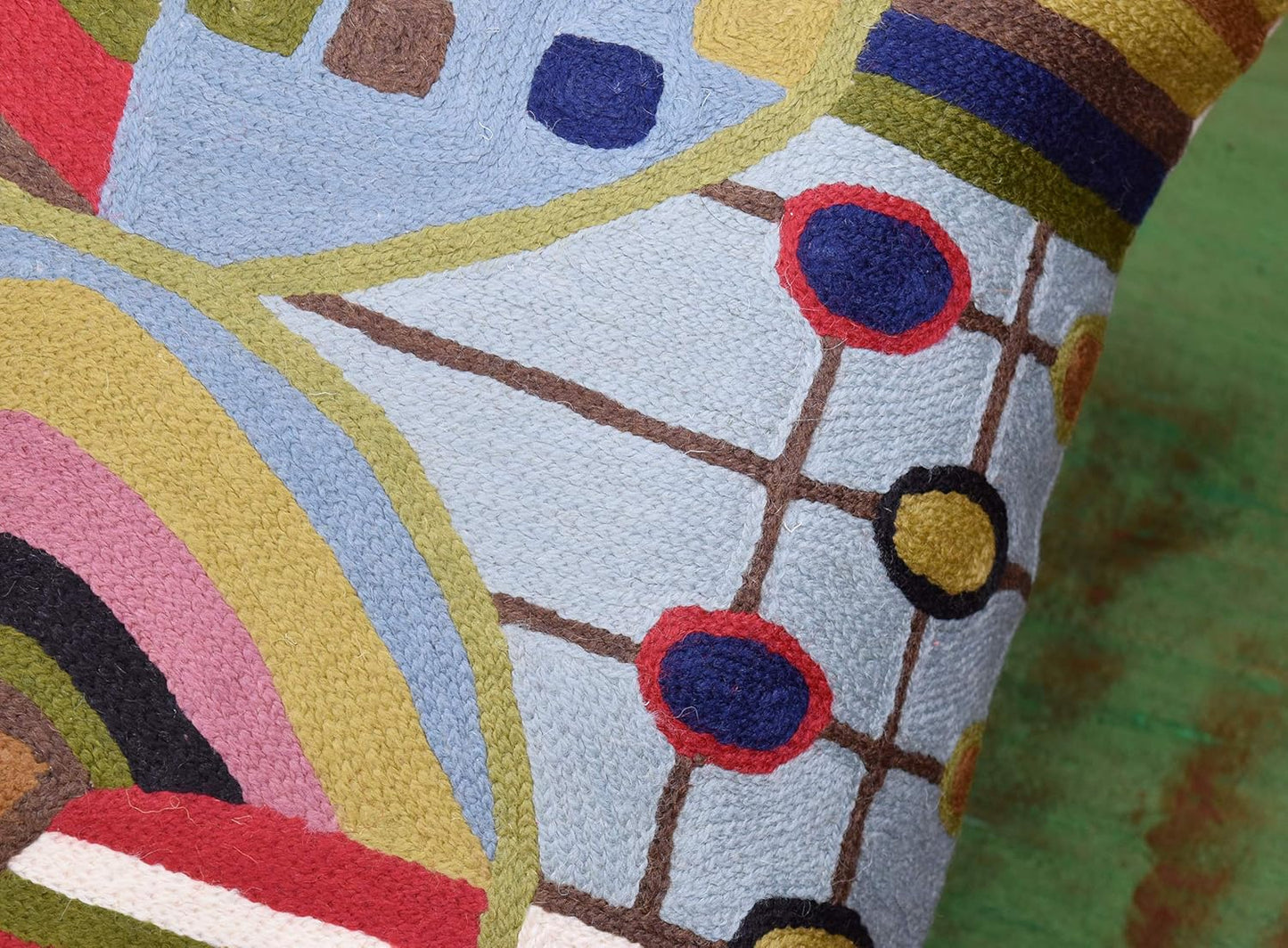 Hundertwasser Modern Pillow Cover Contemporary Pillowcase Outdoor Abstract Couch Accent Throw Pillowsham Mid Century Chair Cushions Handmade Wool Size 18x18