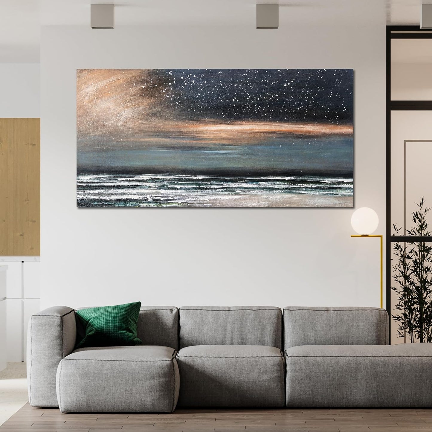 Canvas Wall Art Decor Artwork for Walls Coastal Beach Wall Art Decorations Canvas Modern Art Wall Decor Nature Starry Night Wall Art Prints Art Work for Home Office Kitchen Wall Decor 20"X40"